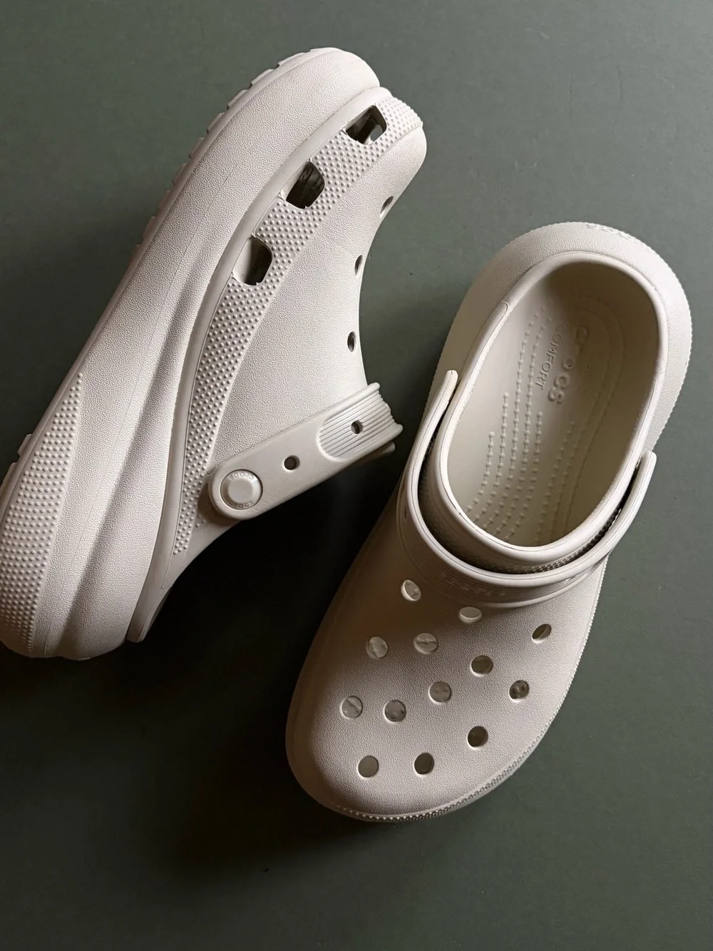 Crocs Classic Crush Clogs in Bone